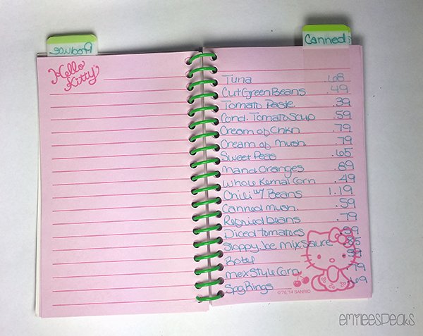 grocery price book