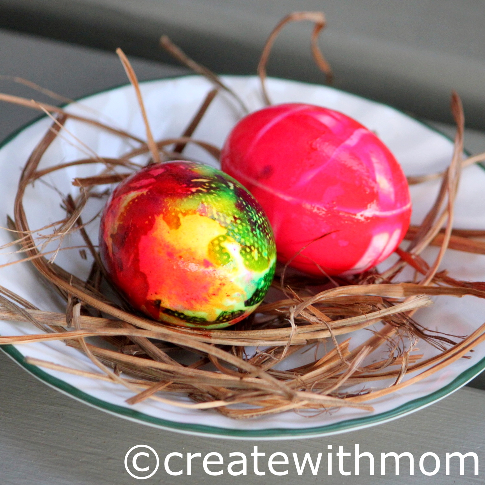 Create With Mom Painting eggs and Joy to share Kinder Canada