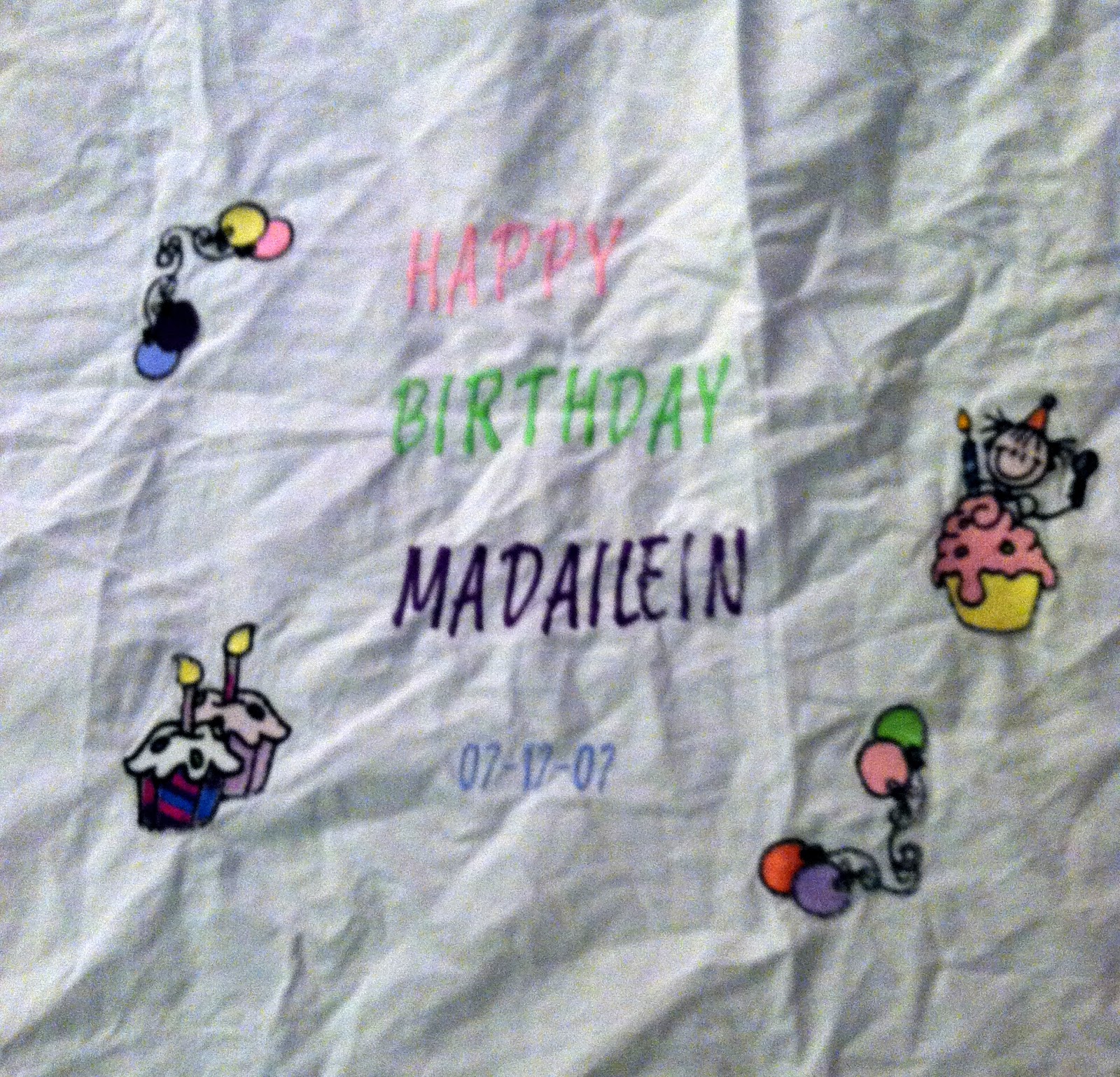 I Heart Decorating! Emboridered Birthday Tablecloth