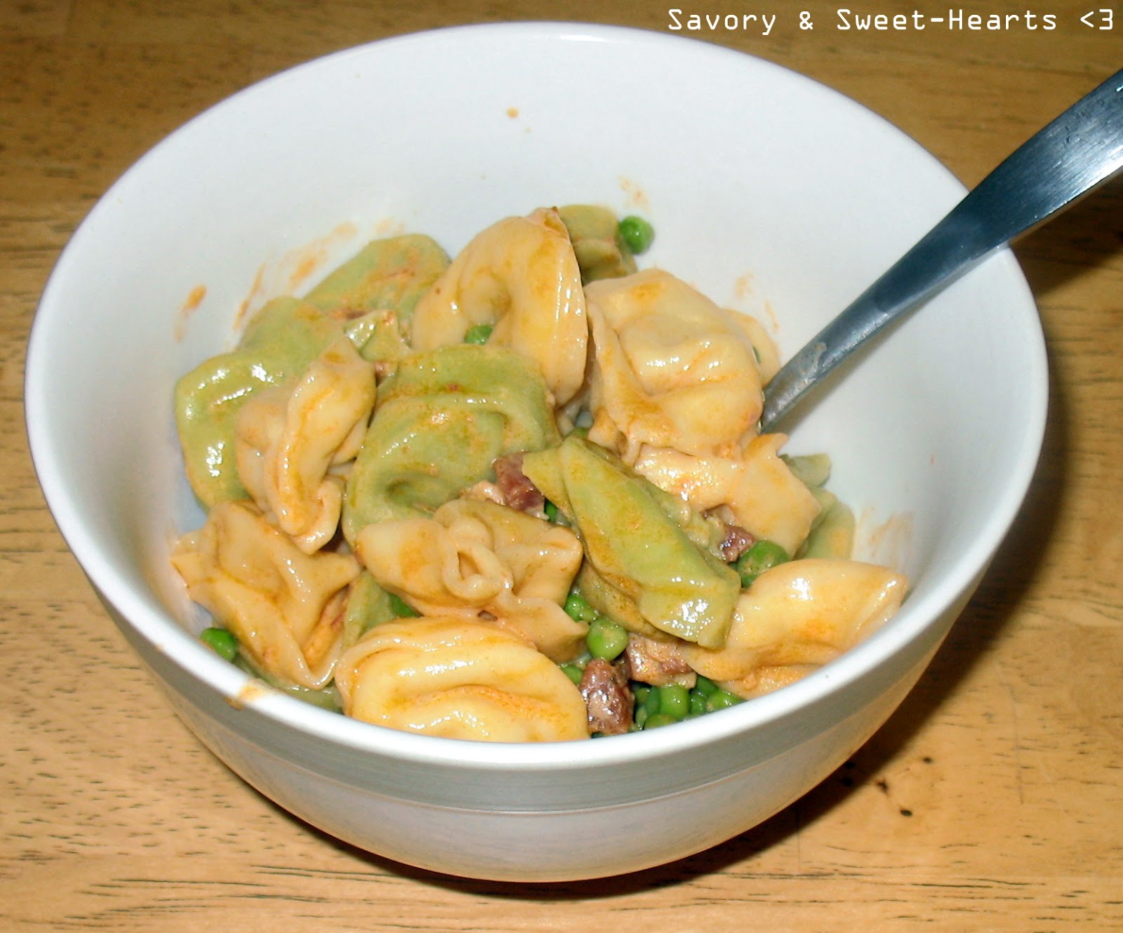 Savory & SweetHearts Recipe to Reality Tortellini with Pancetta & Peas
