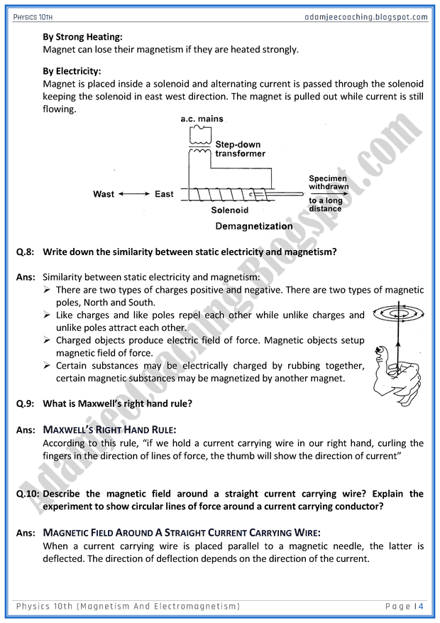 magnetism-and-electromagnetism-question-answers-physics-10th
