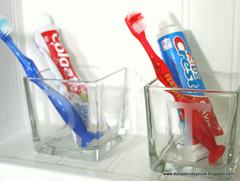 Etched Toothbrush & Toothpaste Holders