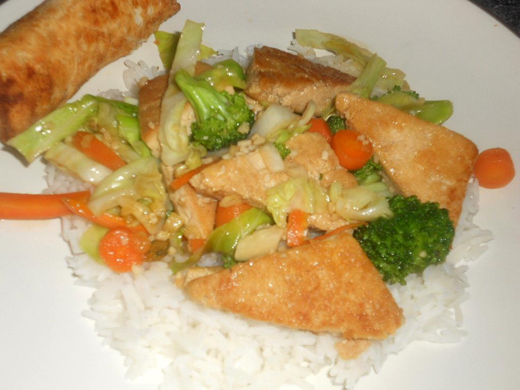 Stir Fried Tofu with Ginger Oyster Sauce Meatless Monday HezziD's