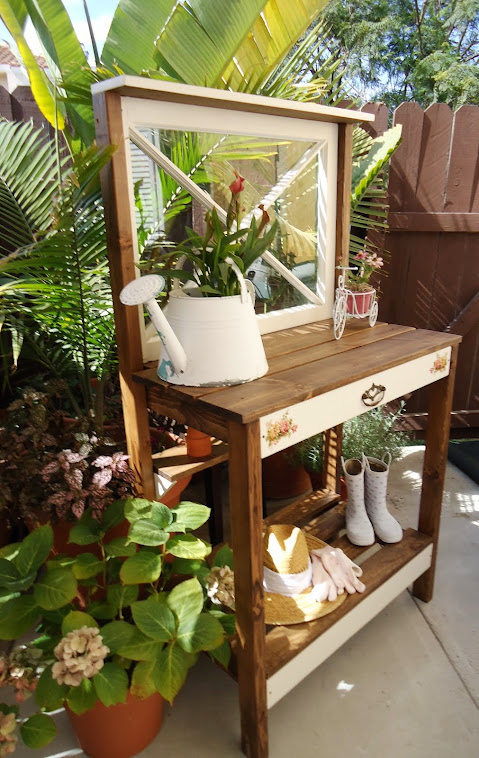 Vintage Window Potting Bench - SOLD