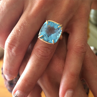 blue topaz and gold custom power ring by ali amaro blue topaz and gold custom power ring by ali amaro