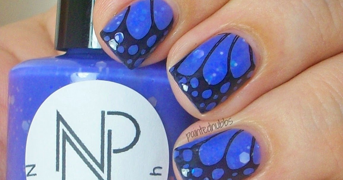 Painted Nubbs Butterfly Wing Nails with NNP Lily of the Valley