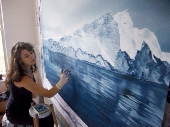 Zaria Forman pinturas foto-realistas landscapes cenários natureza água iceberg Zaria Forman pinturas foto-realistas landscapes cenários natureza água iceberg