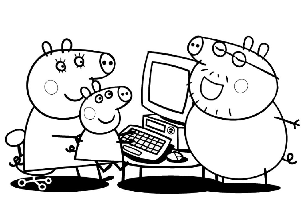 Desenhos da Peppa para imprimir e colorir.  Utskrivbara  färgläggningssidor, Minioner, Barn