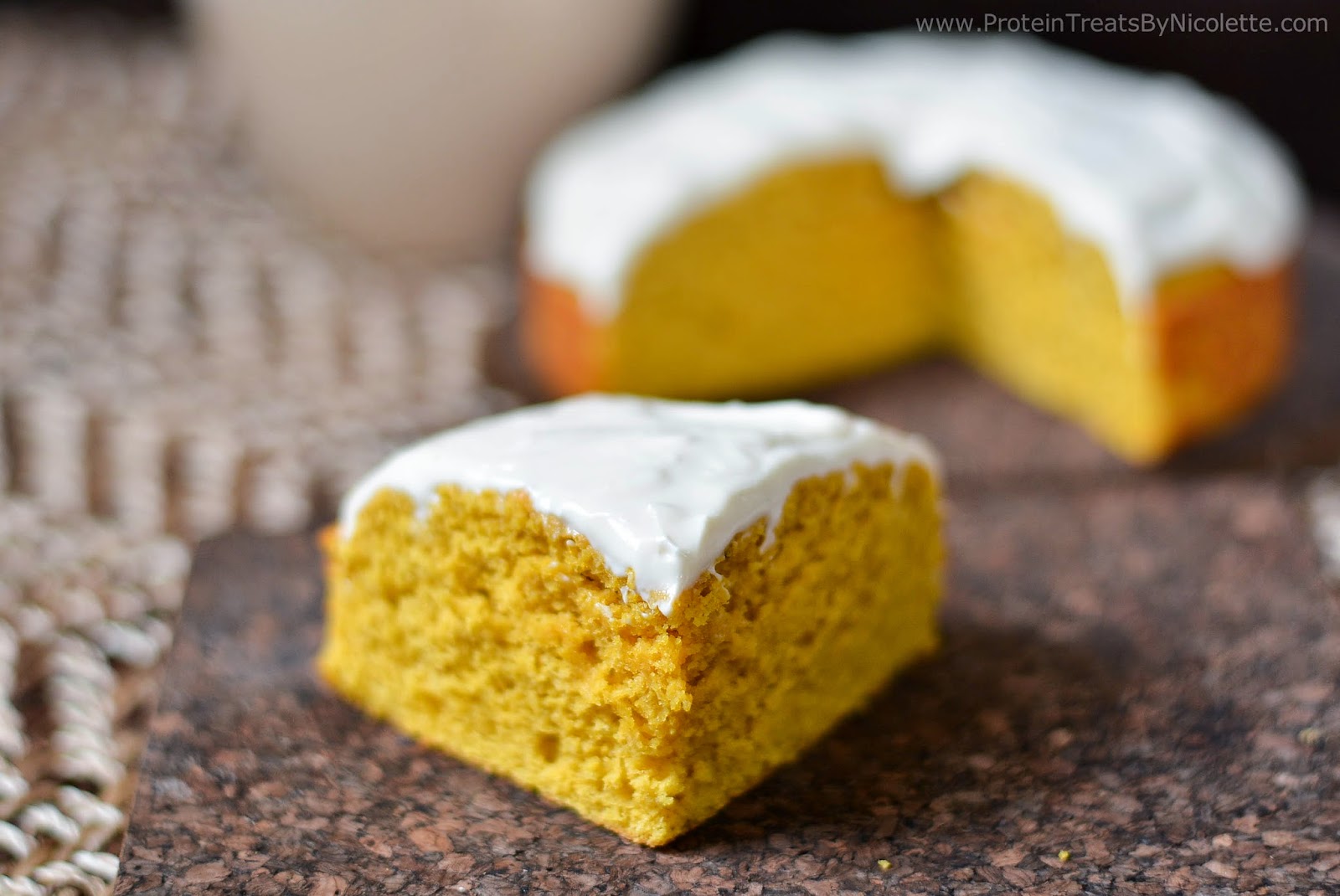 Protein Treats By Nicolette Basic Yellow Protein Cake with Cream Cheese Icing