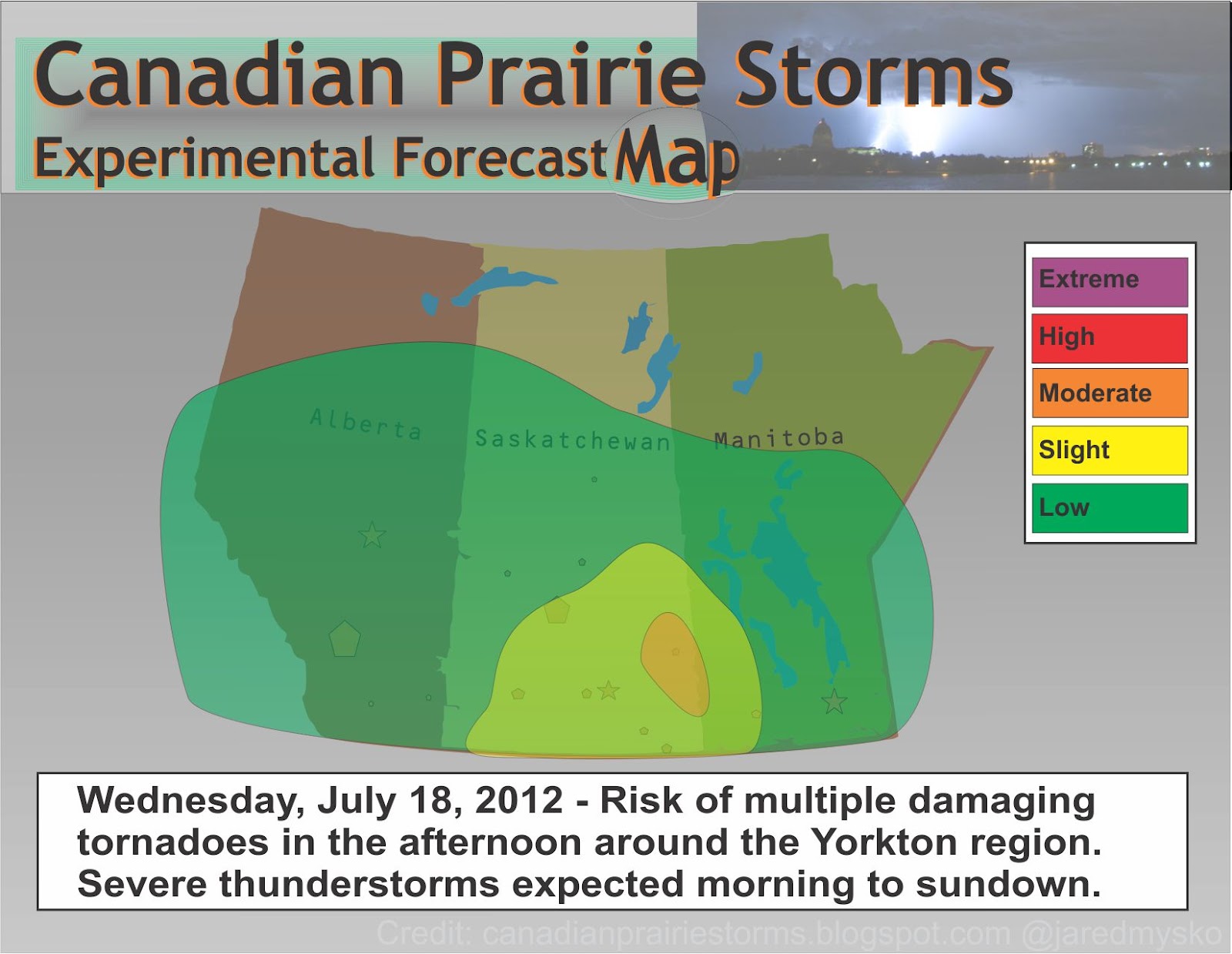 Canadian Prairie Storms HEADS UP! Severe Weather EVENT. Strong Tornadoes Forecast for Yorkton