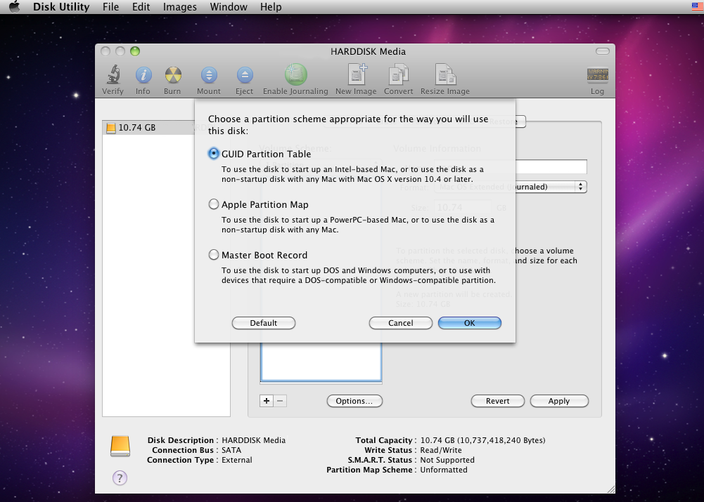 Как в mac os x сделать загрузочный том 284