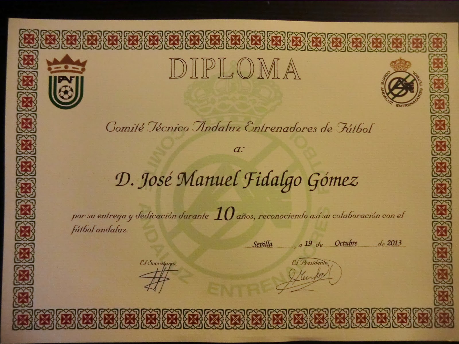 Contenido del diploma de futbol Imagui