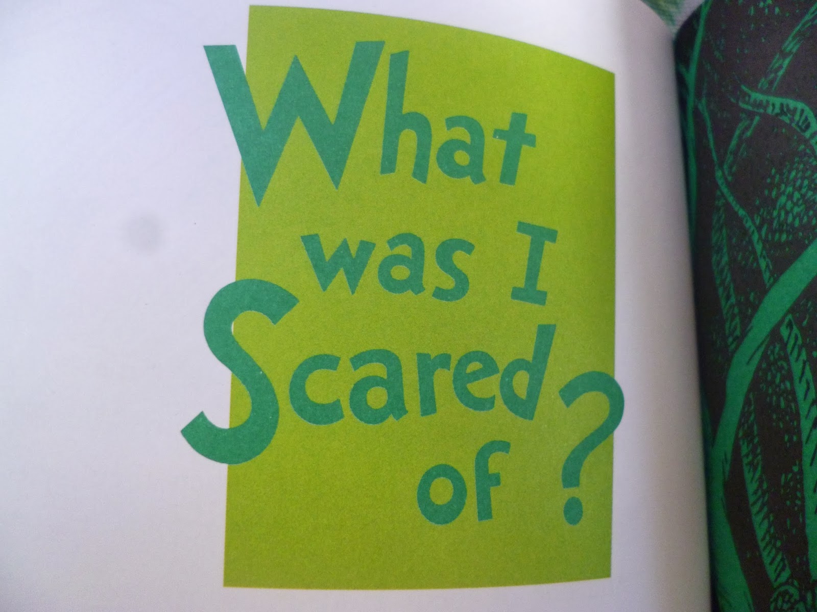 On the stripey couch on a Saturday morning What was I Scared of? by Dr