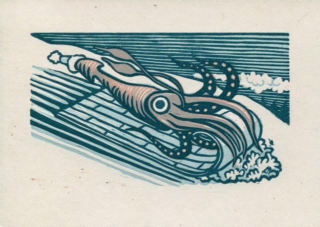The Making Of A Multi Color Linoleum Block Squid The Making Of A Multi Color Linoleum Block Squid