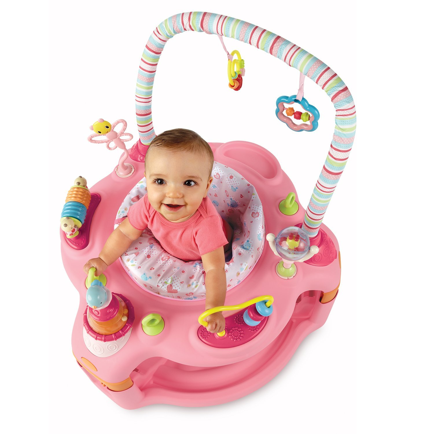 bright starts exersaucer pink