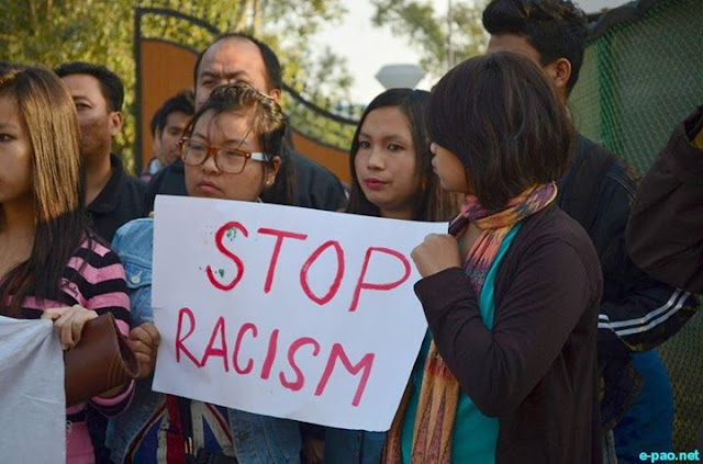 Manipuris protesting against racism in Delhi Via ePao Manipuris protesting against racism in Delhi Via ePao