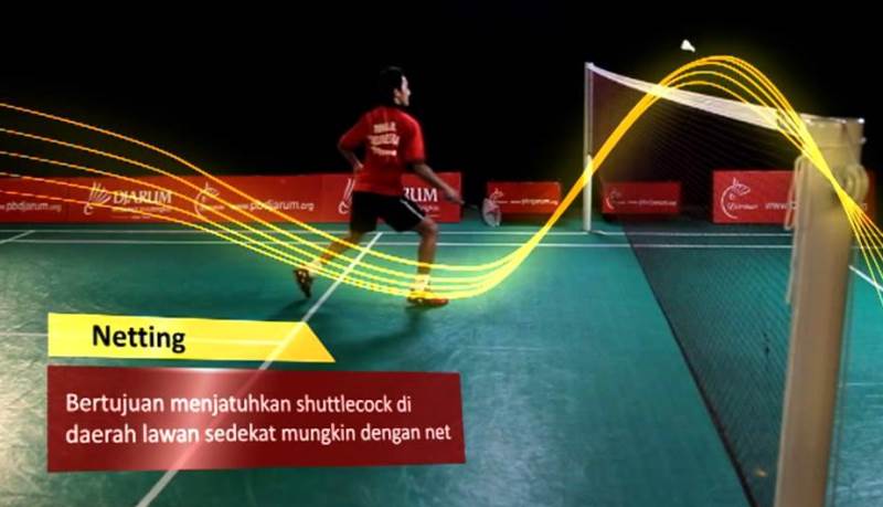 Teknik dasar cara melakukan netting dalam permainan badminton