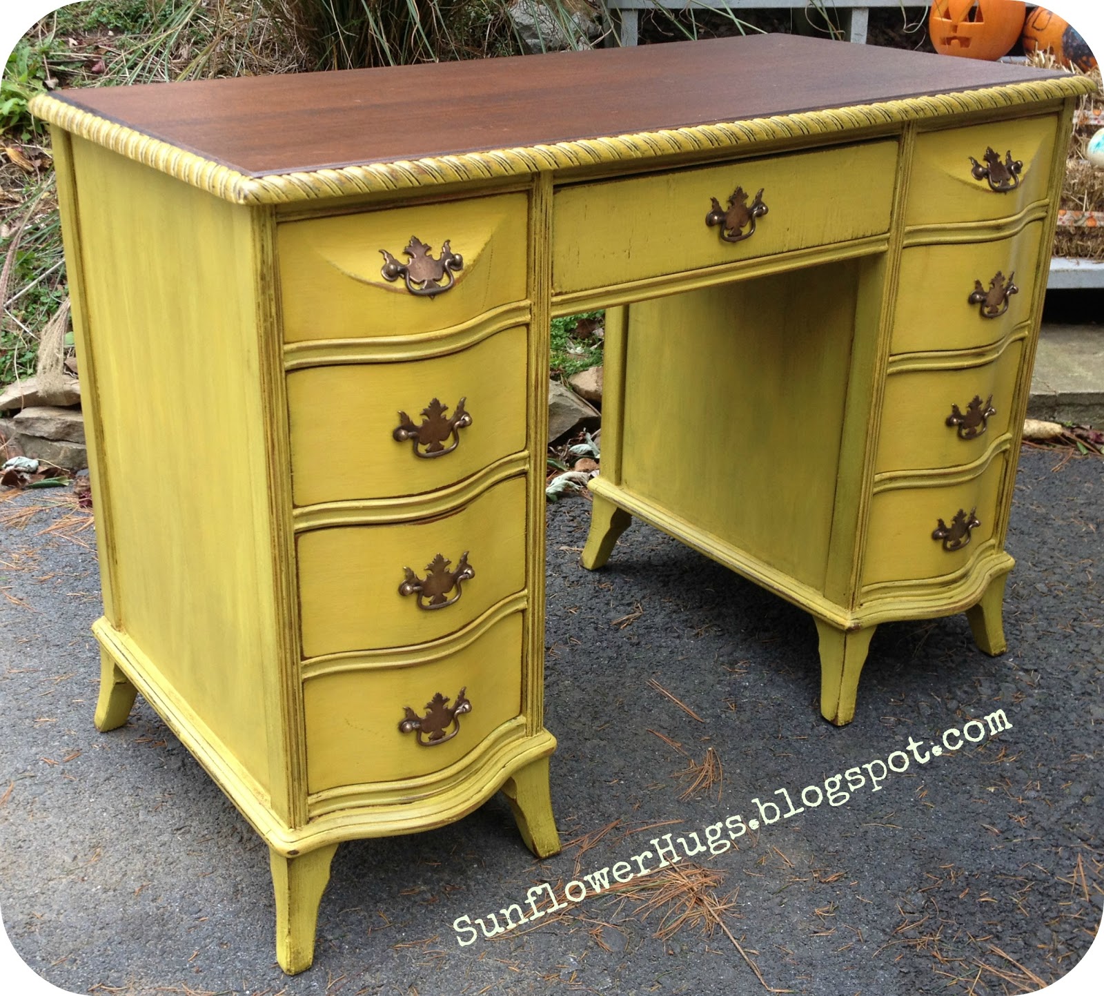 SunflowerHugs Mustard Yellow Desk