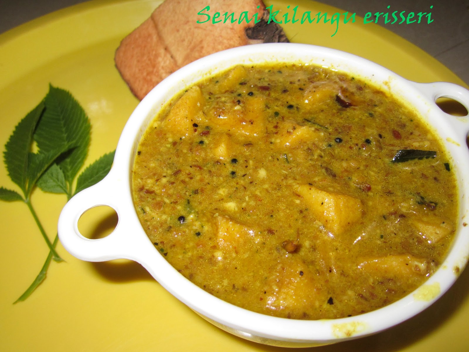 Senai Kizhangu Erisseri/Elephant Yam Curry Subha's Veg Recipes