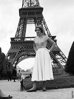 Lady by the Eiffel Tower, Paris, 1950s