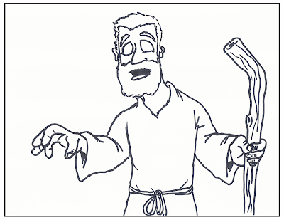 Jesus Healing Blind Man Coloring Page