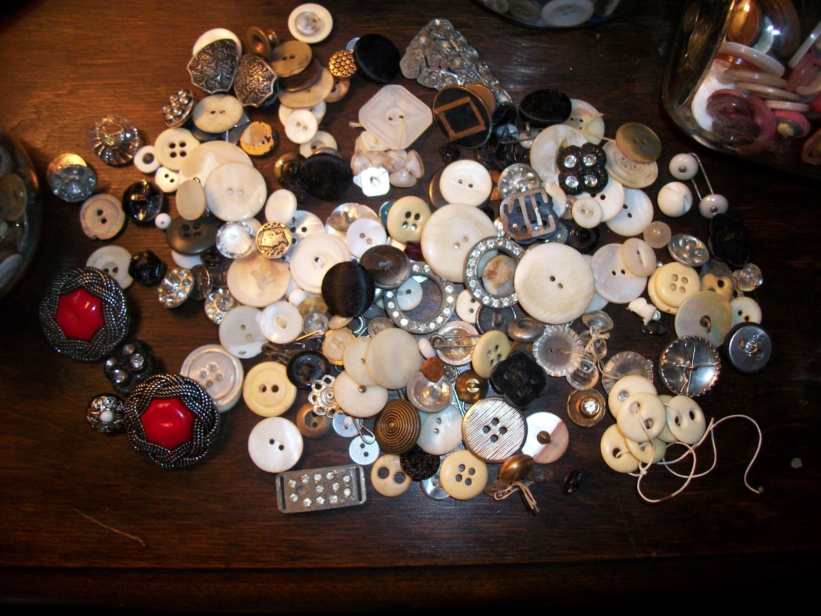 Henny Penny Lane Buttons and Oil Lamps