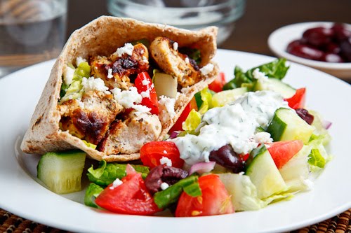 Chicken Souvlaki Salad Pita Chicken Souvlaki Salad Pita