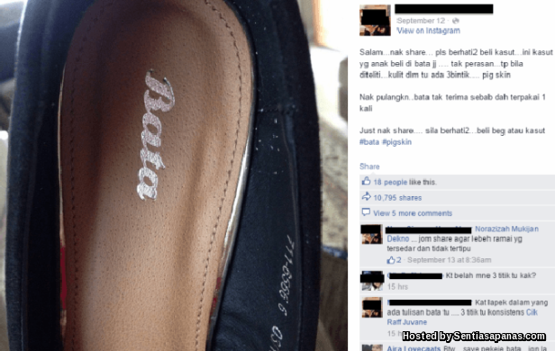 Bata Malaysia Nafi Kasut 3 Bintik Kulit Babi! Bata Kasut Kulit Babi