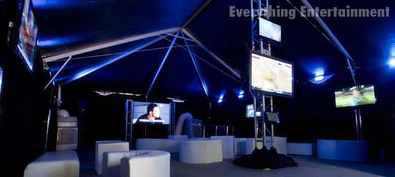 everything entertainment high tech black frame tent
