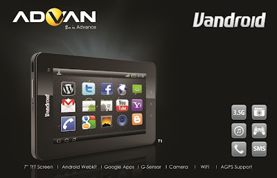 Advan Vandroid T1-B, Tablet Android ICS Dual Core Layar 7 Inci Bisa SMS dan Telpon Advan Vandroid T1-B, Tablet Android ICS Dual Core Layar 7 Inci Bisa SMS dan Telpon
