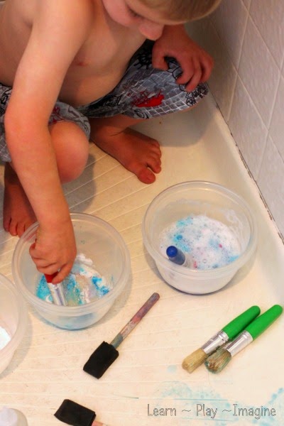 Fizzing bath paint recipe for kids