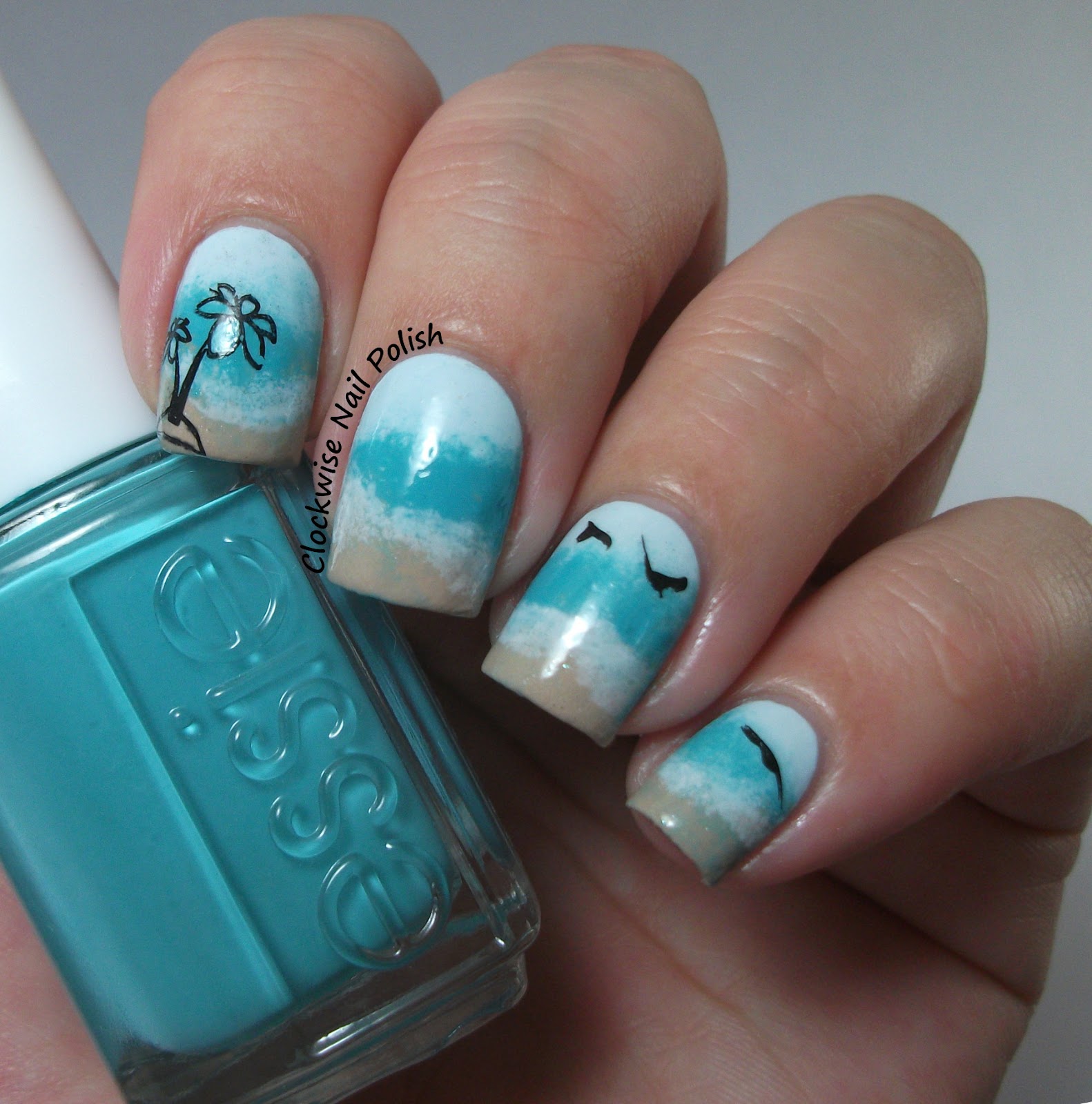 The Clockwise Nail Polish: Sunday Stamping Challenge: Summer Nails