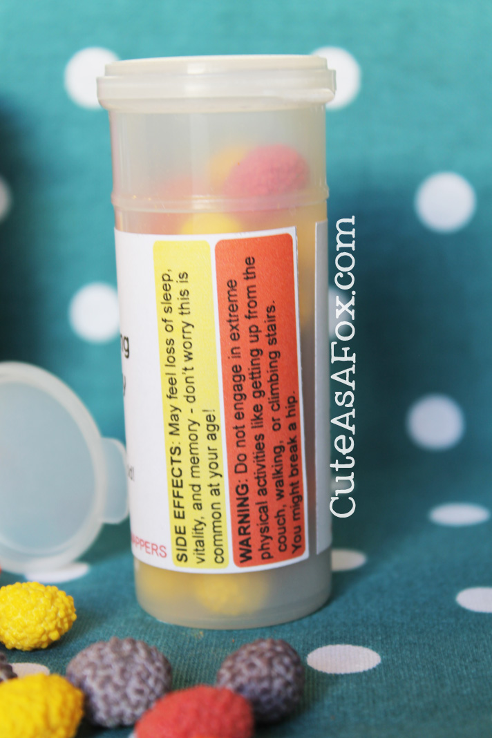 Over the Hill Pill Bottle Party Favors