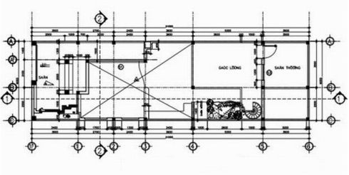 Mẫu nhà cấp 4 diện tích 5×20 - Nhà cấp 4 đẹp Mặt bằng tầng lững