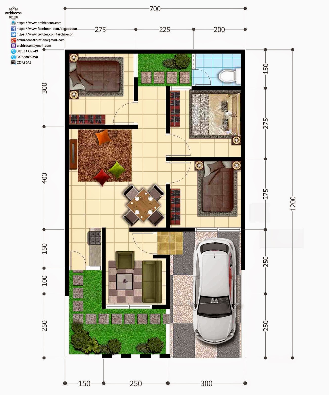 DESAIN RUMAH PERUMAHAN GREEN LAND VILLA Archirecon DESAIN RUMAH PERUMAHAN GREEN LAND VILLA Archirecon