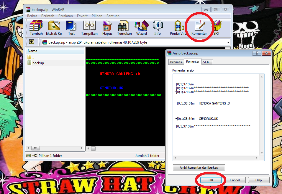 comen winrar Menbuat Komentar Warna di Winrar