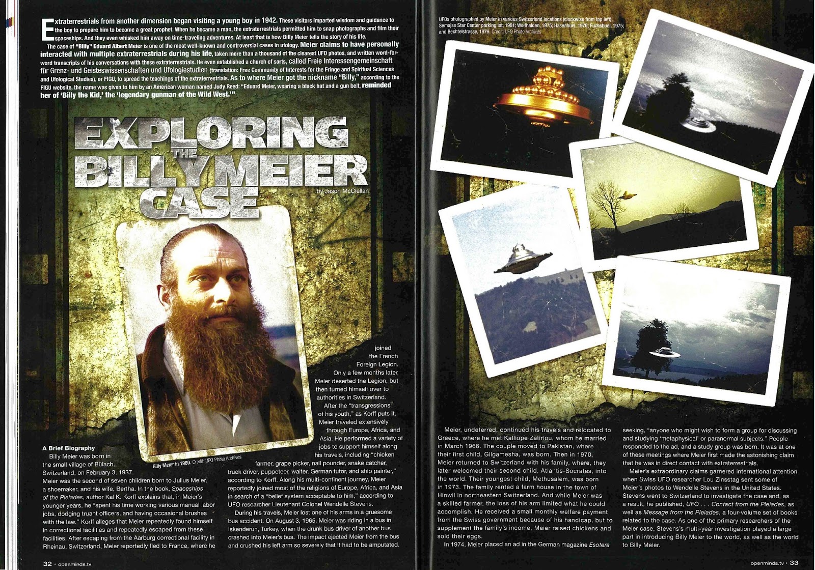 UFO-Prophet: Open Minds Magazine(Oct/Nov, 2011) - The Billy Meier