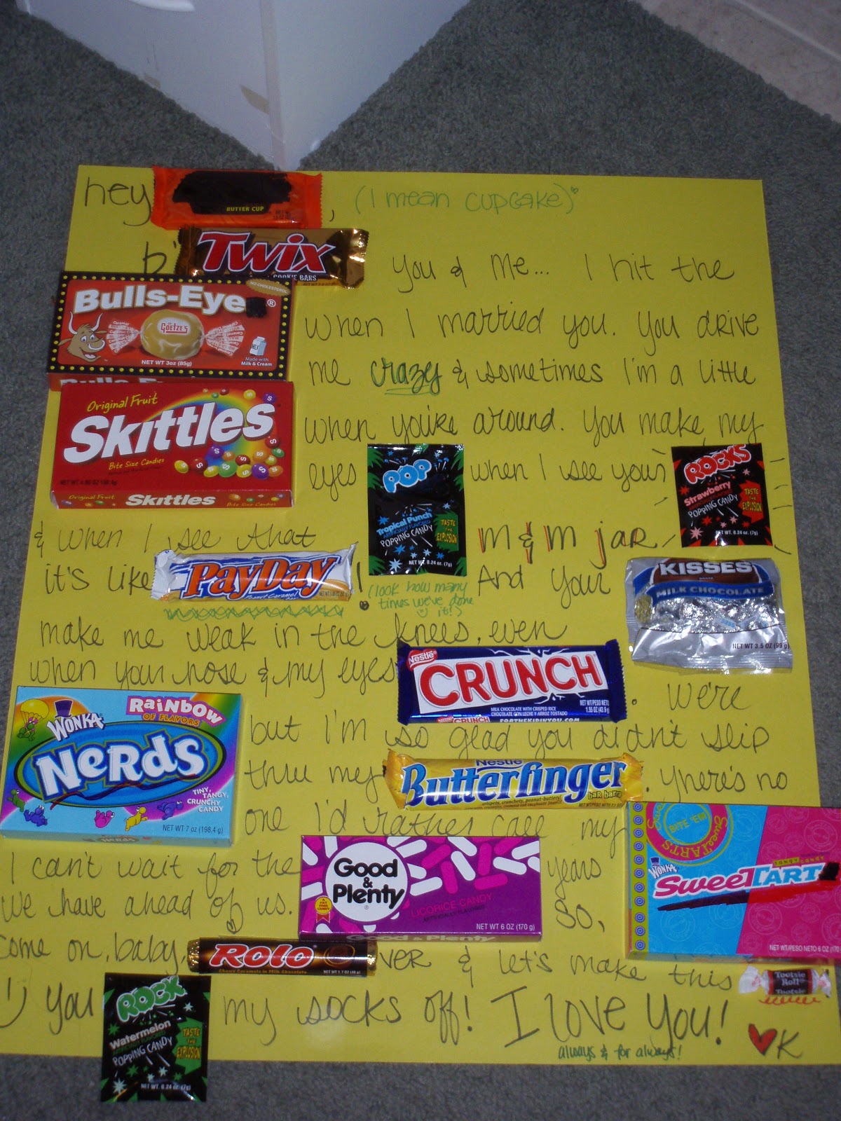 Thoughtful Thursday Candy Gram While He Was Napping