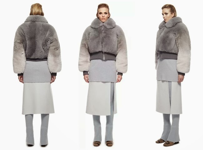 Marc Jacobs 2014 AW Grey Degrade Fox Cropped Bomber Jacket Same or Not by Sheena 宣娜:名模女星撞衫穿搭