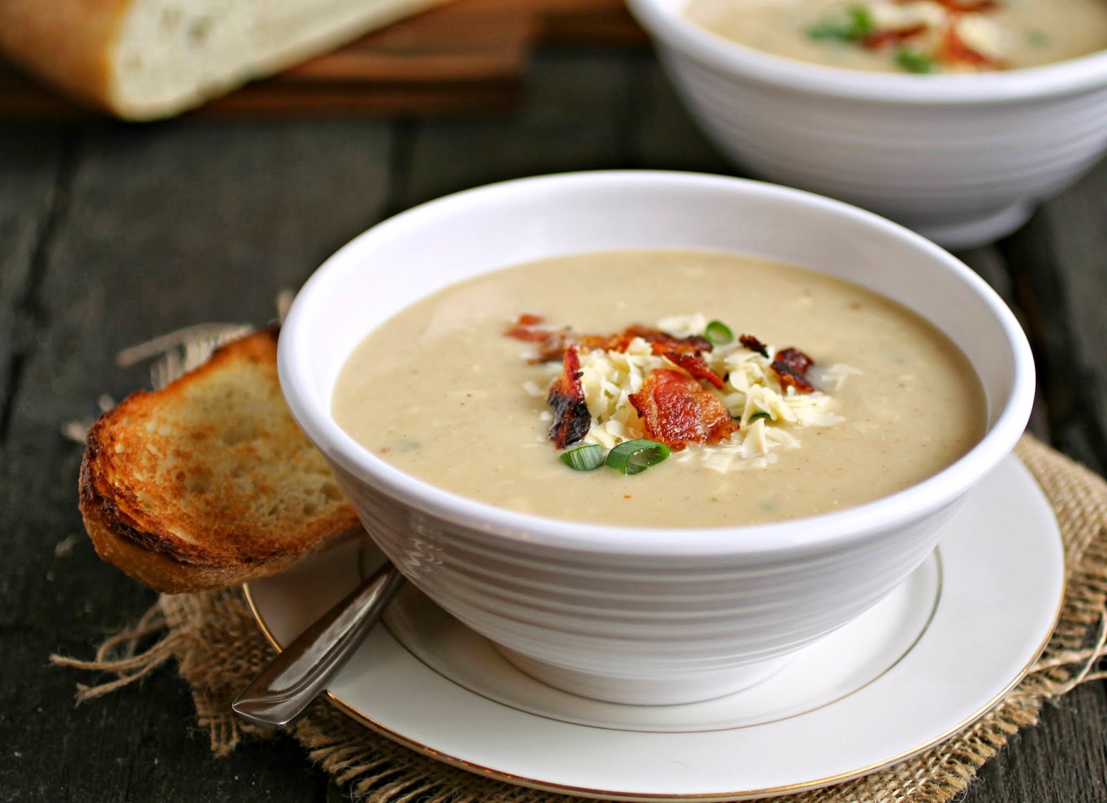 Hungry Couple Roasted Cauliflower and Gruyere Soup