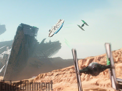 Star Wars The Force Awakens Millennium Falcon Chase Scene Entertainment Weekly Image