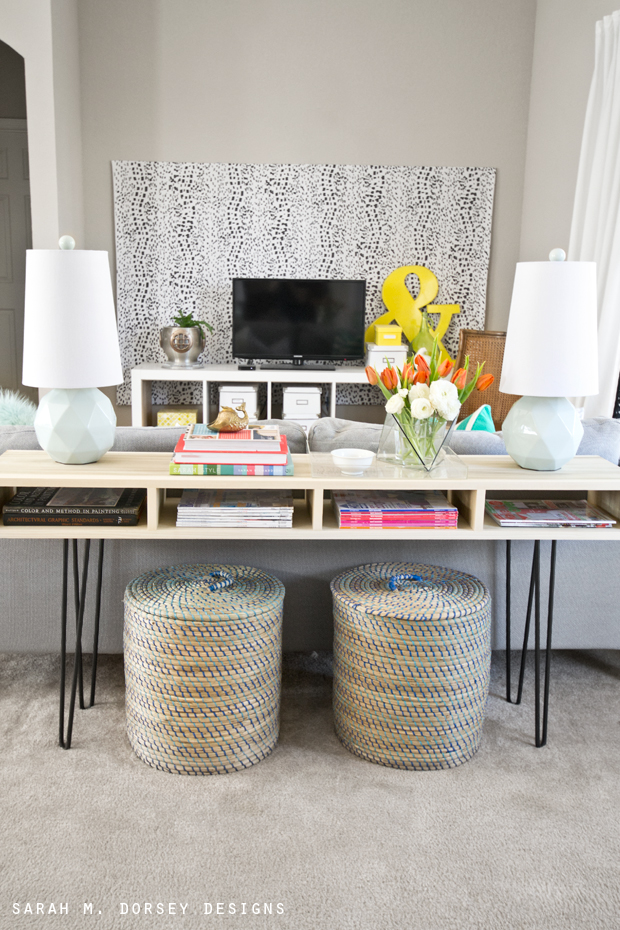 sarah m. dorsey designs Mid Century Modern Sofa Table Tutorial