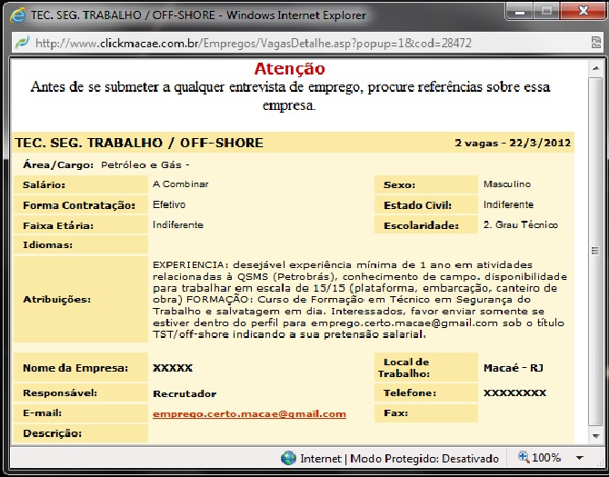 Cursos offshore