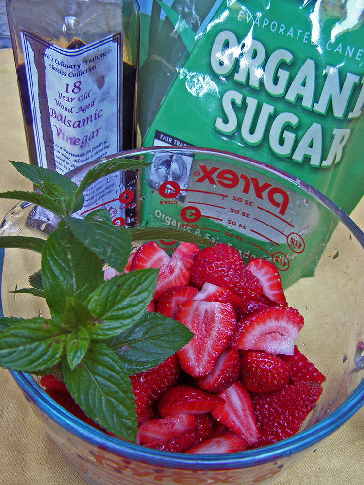 Seasonal Eating Balsamic Strawberries with Mint