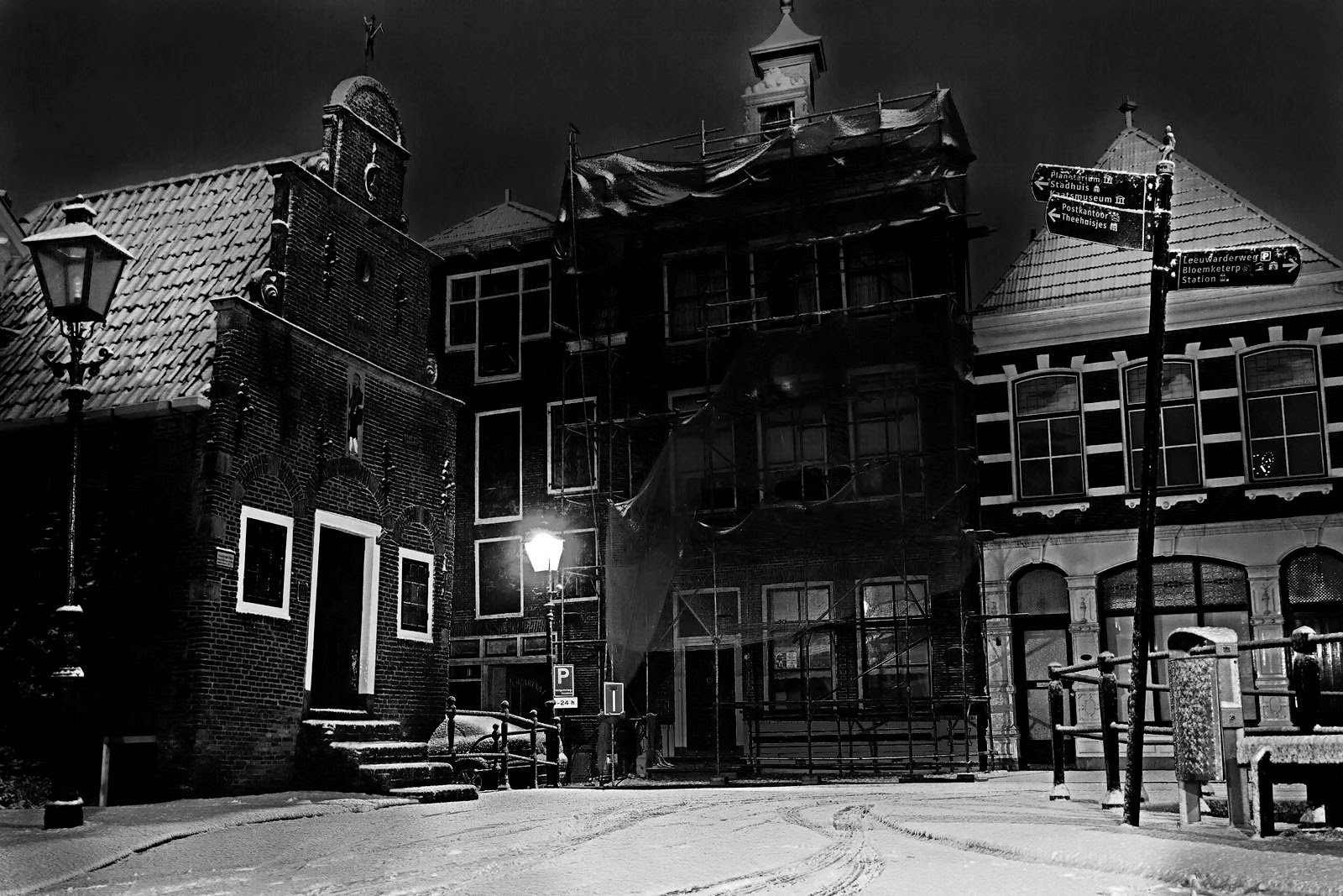 Korendragershuisje Sneeuw bedekt het Franeker korendragerhuisje