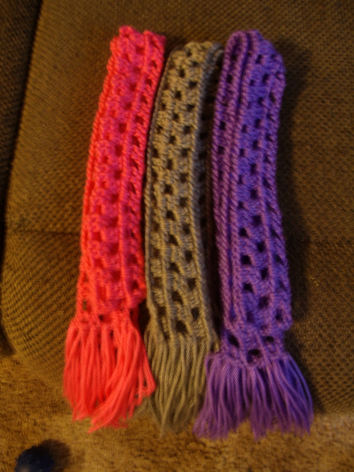 Family, Books and Crochet...Oh My!: Granny Skinny Scarves