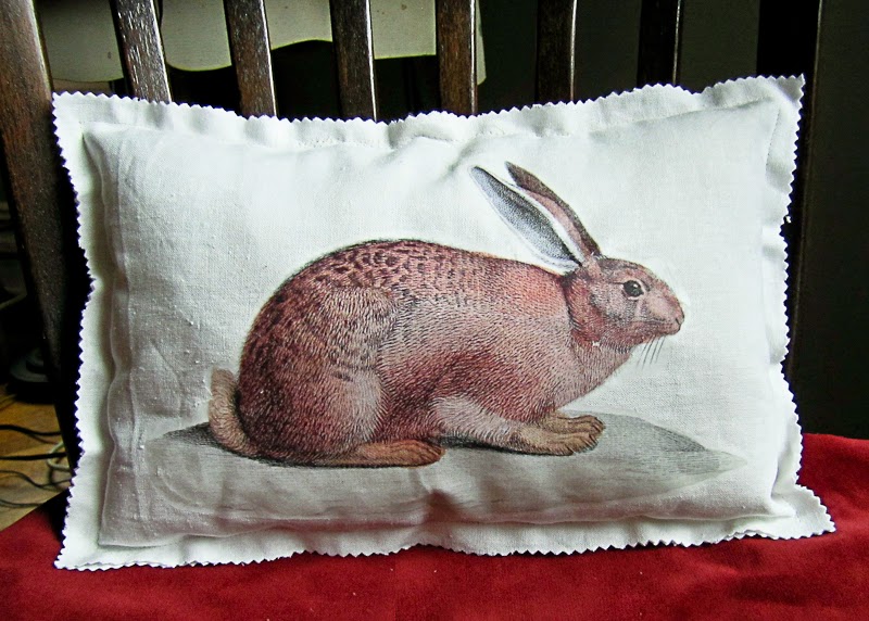 Reposhture Studio: Bunny Pillows and How to use iron-on transfer paper