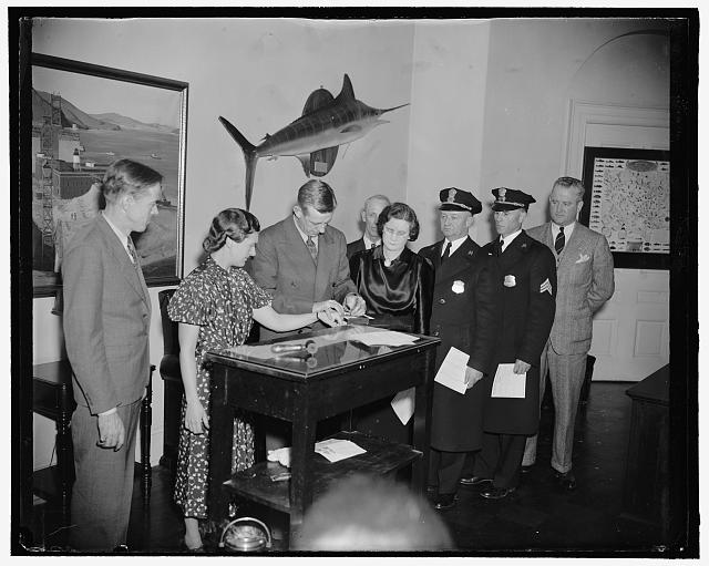 3/21/39: White House personnel fingerprinted following suggestion of the President. Washington, D.C