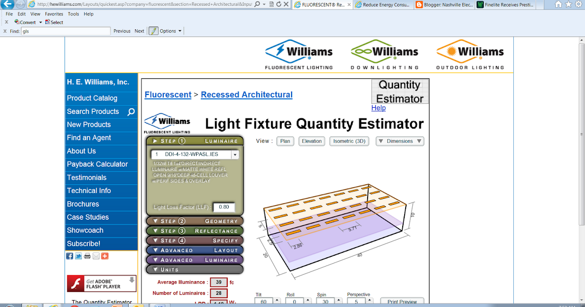 Nashville Electric Lighting and Controls Lighting Layout Calculator