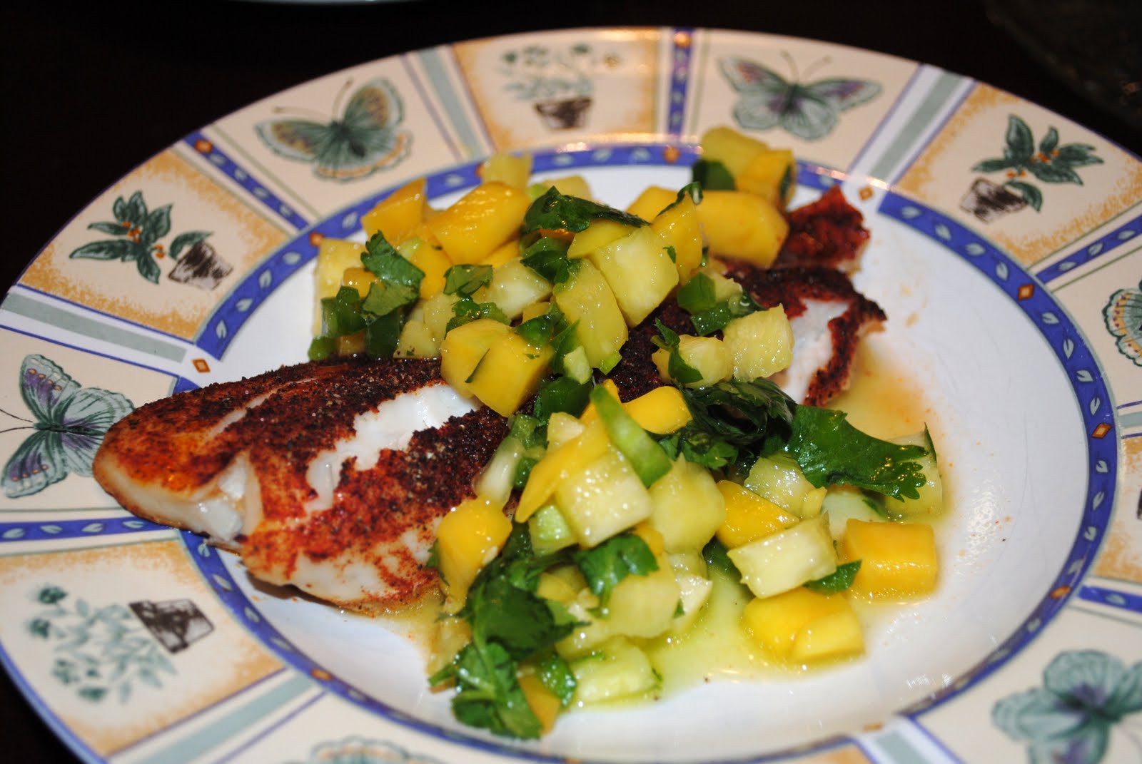 Aventuras en la Cocina Oven Baked Blackened Tilapia with Mango